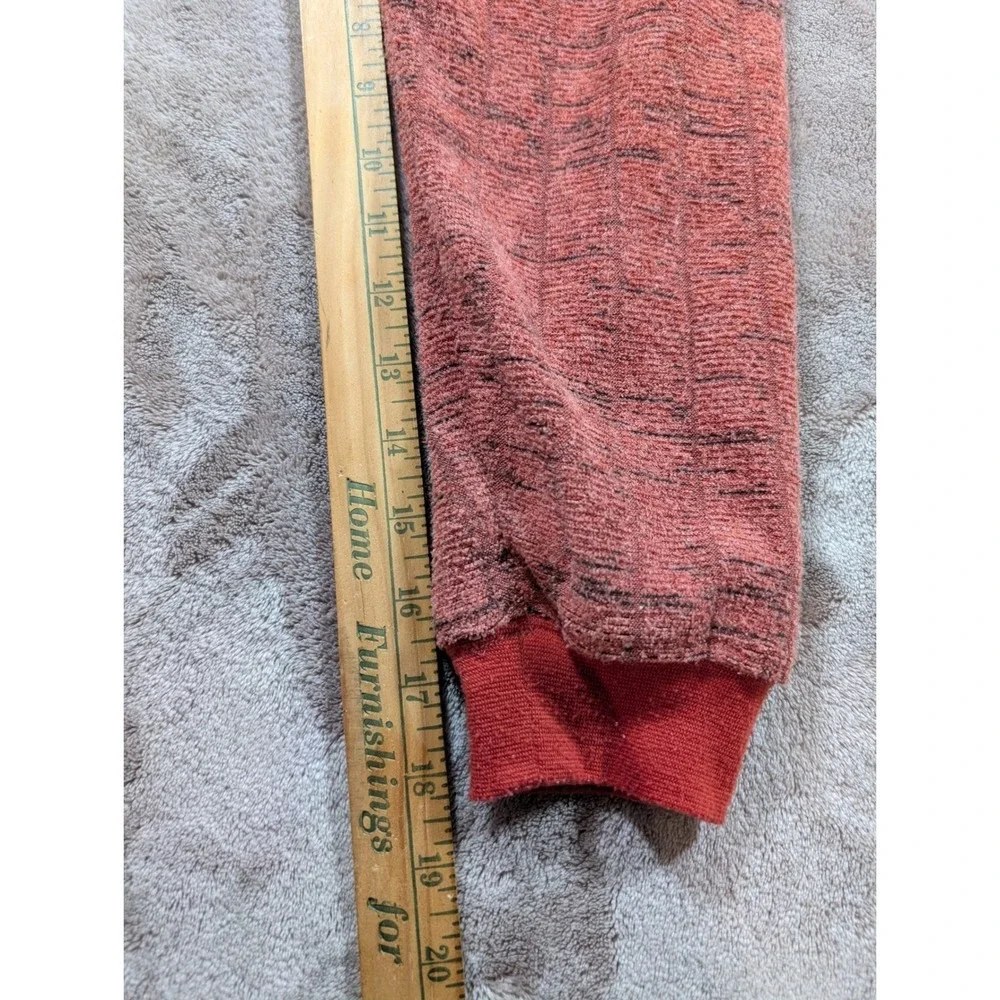 John Blair Mens Rust Red Textured Knit Long Sleeve Polo Sweater Size Small RG